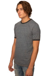 Royal Apparel 20052 Unisex Triblend Ringer Tee - Tri Vintage Grey/Tri Onyx