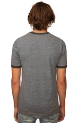 Royal Apparel 20052 Unisex Triblend Ringer Tee - Tri Vintage Grey/Tri Onyx