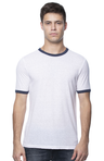 Royal Apparel 20052 Unisex Triblend Ringer Tee - Tri White / Tri Denim Nvy