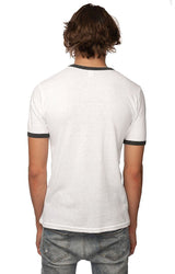 Royal Apparel 20052 Unisex Triblend Ringer Tee - Tri White / Tri Onyx