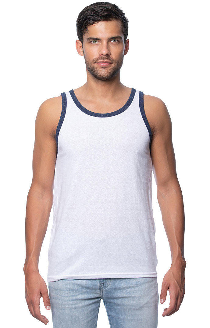 Royal Apparel 20058 Unisex Triblend Tank Top - Tri White / Tri Denim Nvy