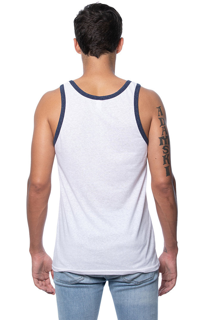 Royal Apparel 20058 Unisex Triblend Tank Top - Tri White / Tri Denim Nvy