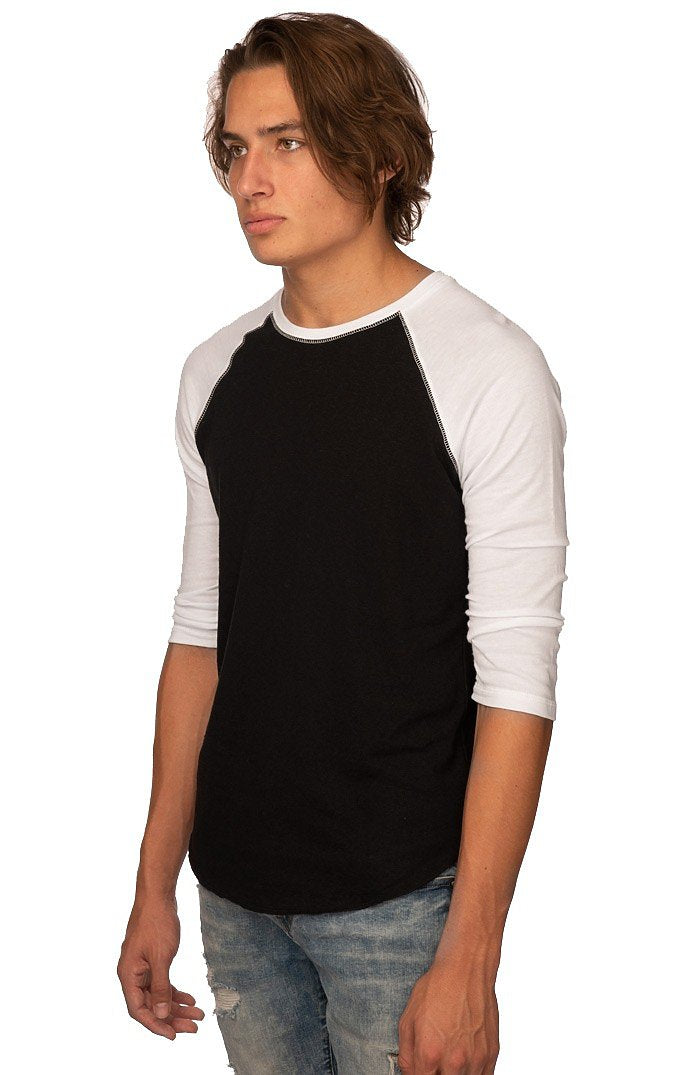 Royal Apparel 20060 Unisex Triblend Raglan Baseball Shirt - Tri Black / Tri White