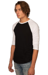 Royal Apparel 20060 Unisex Triblend Raglan Baseball Shirt - Tri Black / Tri White