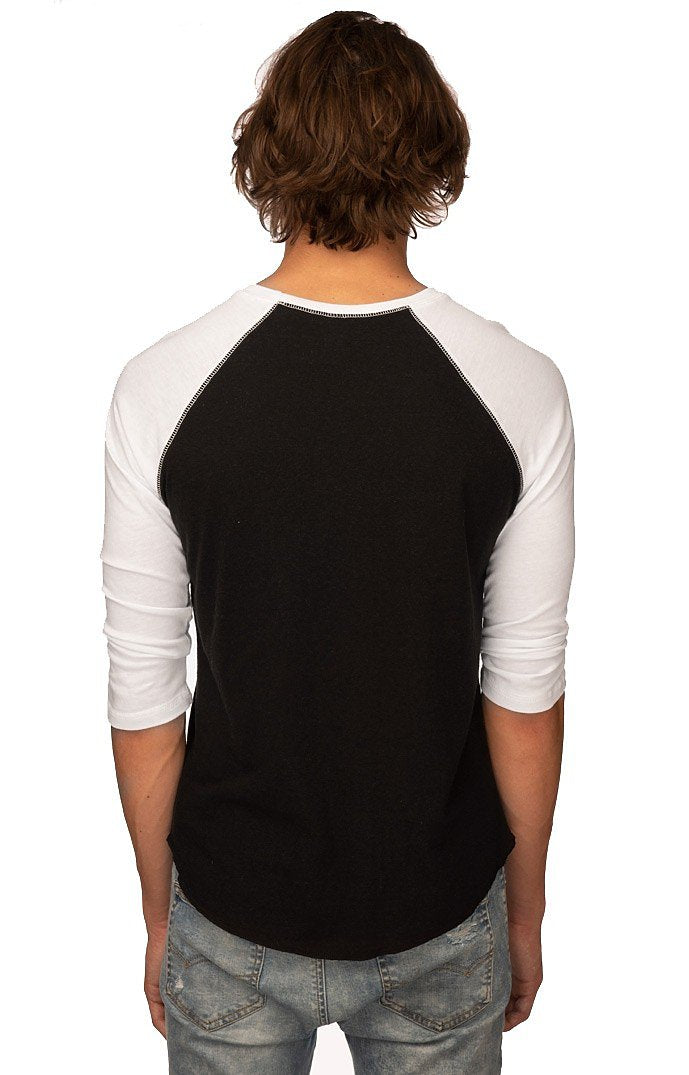 Royal Apparel 20060 Unisex Triblend Raglan Baseball Shirt - Tri Black / Tri White