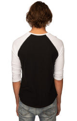 Royal Apparel 20060 Unisex Triblend Raglan Baseball Shirt - Tri Black / Tri White