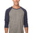Royal Apparel 20060 Unisex Triblend Raglan Baseball Shirt - Tri Vntg Gry / Tri Dnm Nvy