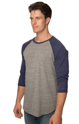 Royal Apparel 20060 Unisex Triblend Raglan Baseball Shirt - Tri Vntg Gry / Tri Dnm Nvy