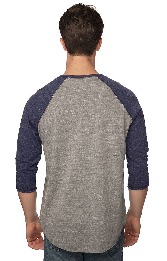 Royal Apparel 20060 Unisex Triblend Raglan Baseball Shirt - Tri Vntg Gry / Tri Dnm Nvy