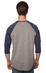 Royal Apparel 20060 Unisex Triblend Raglan Baseball Shirt - Tri Vntg Gry / Tri Dnm Nvy