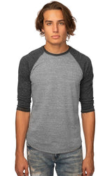Royal Apparel 20060 Unisex Triblend Raglan Baseball Shirt - Tri Vintage Grey/Tri Onyx