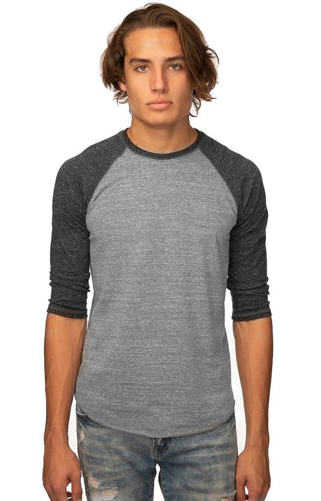 Royal Apparel 20060 Unisex Triblend Raglan Baseball Shirt - Tri Vintage Grey/Tri Onyx