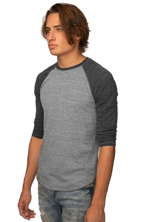 Royal Apparel 20060 Unisex Triblend Raglan Baseball Shirt - Tri Vintage Grey/Tri Onyx