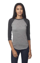 Royal Apparel 20060 Unisex Triblend Raglan Baseball Shirt - Tri Vintage Grey/Tri Onyx