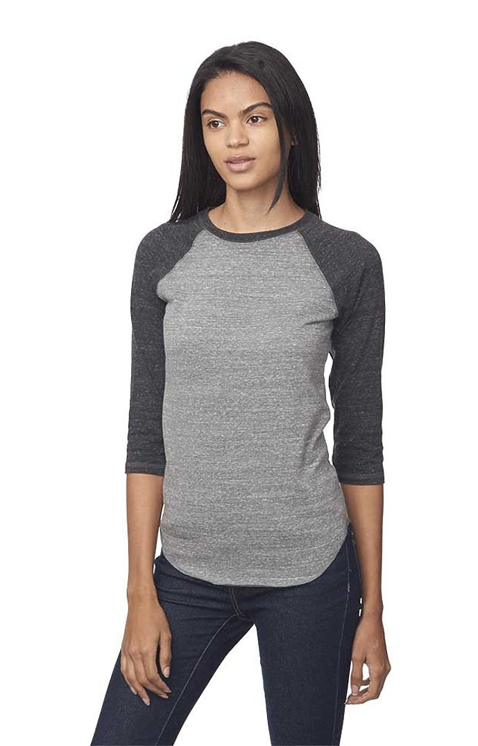Royal Apparel 20060 Unisex Triblend Raglan Baseball Shirt - Tri Vintage Grey/Tri Onyx