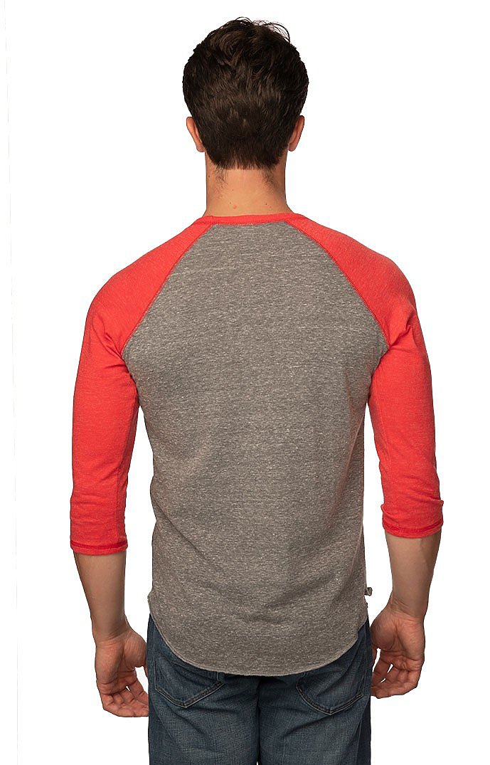 Royal Apparel 20060 Unisex Triblend Raglan Baseball Shirt - Tri Vintage Grey/Tri Red