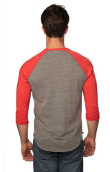 Royal Apparel 20060 Unisex Triblend Raglan Baseball Shirt - Tri Vintage Grey/Tri Red