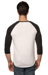 Royal Apparel 20060 Unisex Triblend Raglan Baseball Shirt - Tri White / Tri Black