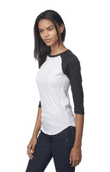 Royal Apparel 20060 Unisex Triblend Raglan Baseball Shirt - Tri White / Tri Black