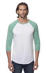 Royal Apparel 20060 Unisex Triblend Raglan Baseball Shirt - Tri White / Tri Kelly