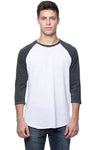 Royal Apparel 20060 Unisex Triblend Raglan Baseball Shirt - Tri White / Tri Onyx