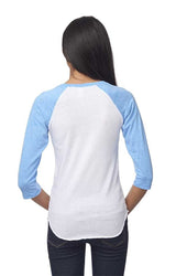 Royal Apparel 20060 Unisex Triblend Raglan Baseball Shirt - Tri White / Tri Pool