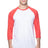 Royal Apparel 20060 Unisex Triblend Raglan Baseball Shirt - Tri White / Tri Red