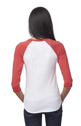Royal Apparel 20060 Unisex Triblend Raglan Baseball Shirt - Tri White / Tri Red