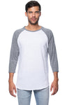 Royal Apparel 20060 Unisex Triblend Raglan Baseball Shirt - Tri White / Tri Vintage Grey