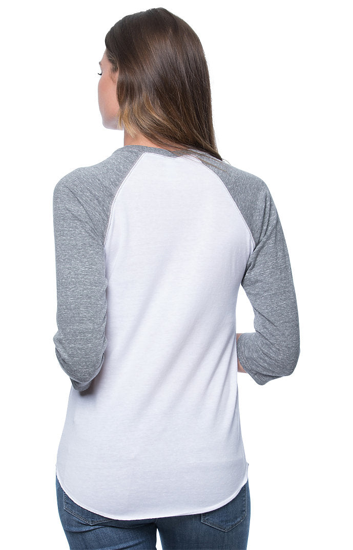 Royal Apparel 20060 Unisex Triblend Raglan Baseball Shirt - Tri White / Tri Vintage Grey