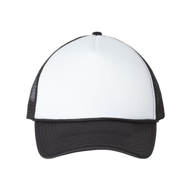 Valucap Foam Mesh-Back Trucker Cap - Valucap VC700 Valucap White/ Black Adjustable