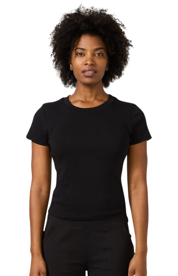 Royal Apparel 2011 Womens Rib Crop Tee - Black