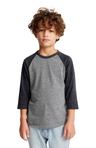 Royal Apparel 20260 Youth Triblend Raglan Baseball Shirt - Tri Vntg Gry / Tri Dnm Nvy