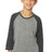 Royal Apparel 20260 Youth Triblend Raglan Baseball Shirt - Tri Vintage Grey/Tri Onyx