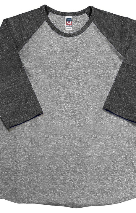 Royal Apparel 20260 Youth Triblend Raglan Baseball Shirt - Tri Vintage Grey/Tri Onyx