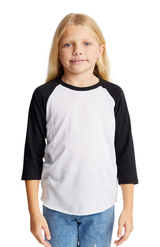 Royal Apparel 20260 Youth Triblend Raglan Baseball Shirt - Tri White / Tri Black