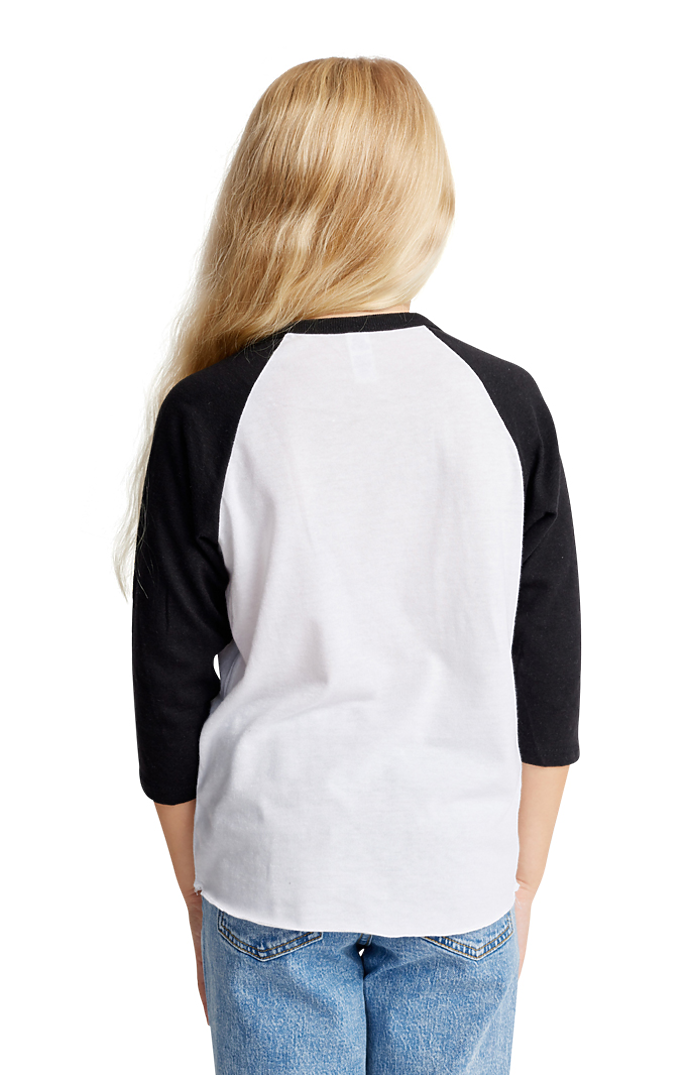 Royal Apparel 20260 Youth Triblend Raglan Baseball Shirt - Tri White / Tri Black