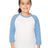 Royal Apparel 20260 Youth Triblend Raglan Baseball Shirt - Tri White / Tri Pool