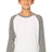 Royal Apparel 20260 Youth Triblend Raglan Baseball Shirt - Tri White / Tri Vintage Grey