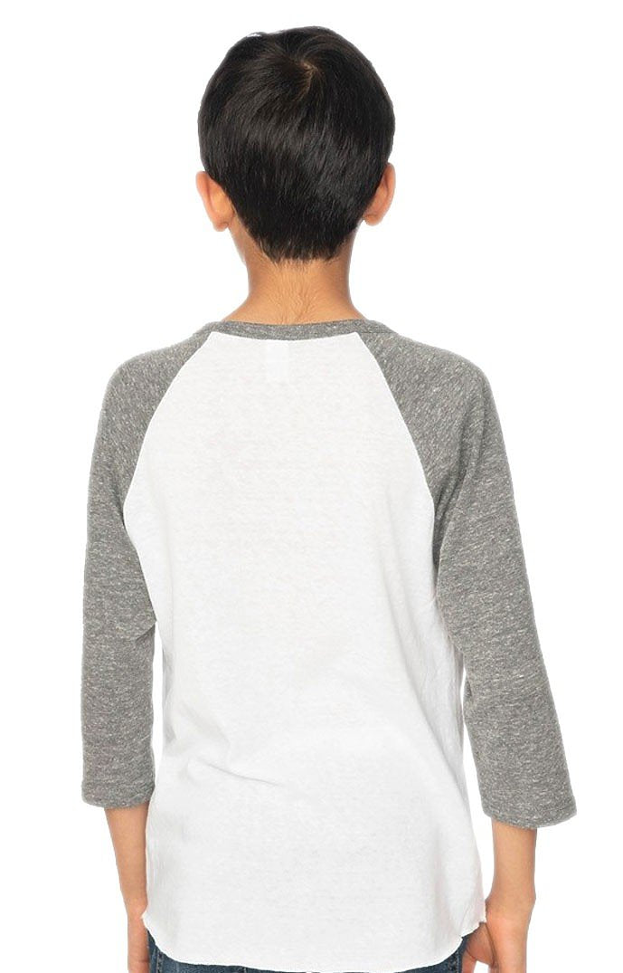 Royal Apparel 20260 Youth Triblend Raglan Baseball Shirt - Tri White / Tri Vintage Grey