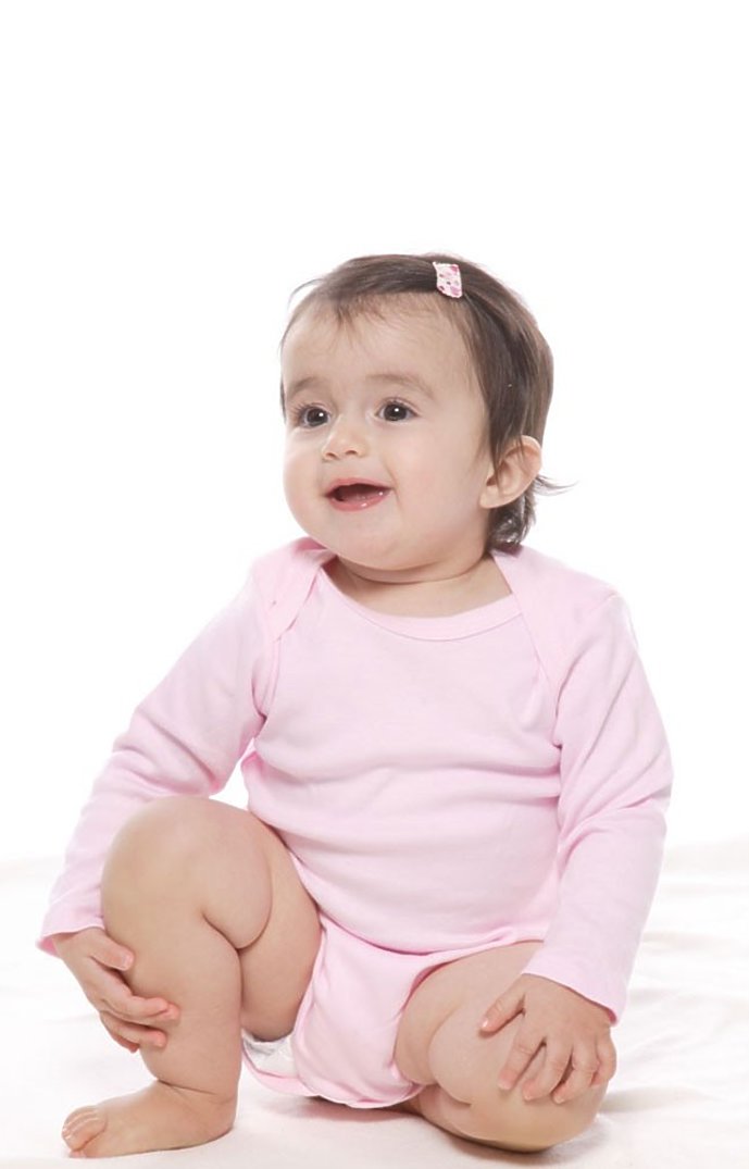Royal Apparel 2037ORG Infant Organic Long Sleeve One Piece - Rose Pink