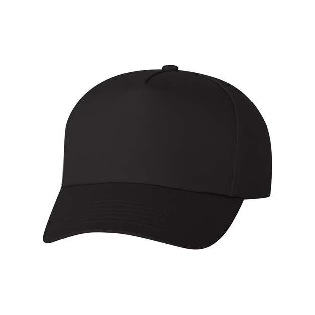 Valucap Five-Panel Twill Cap - Valucap 8869 Valucap Black Adjustable