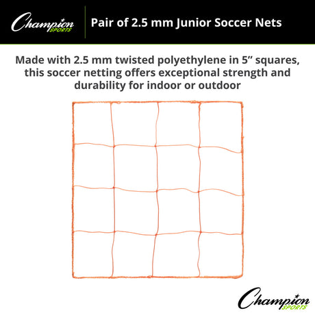 3.5 MM OFFICIAL SIZE SOCCER NET ORANGE