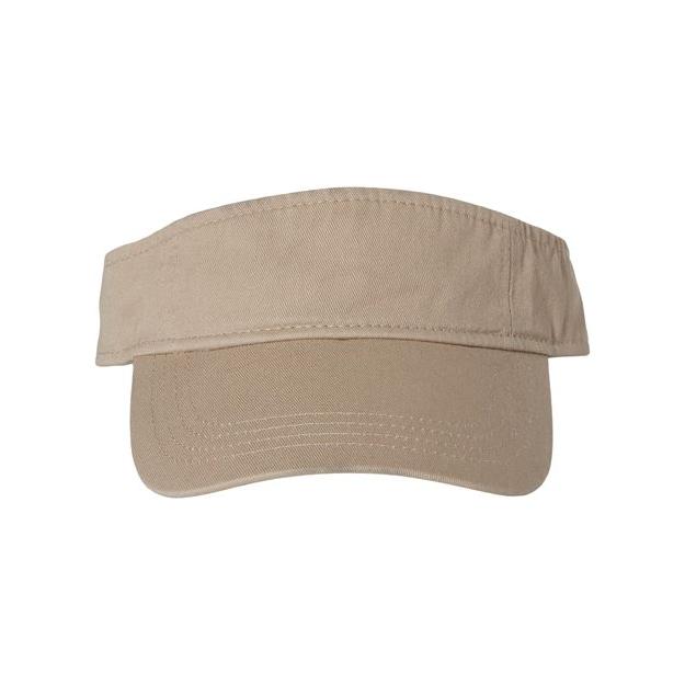 Valucap Bio-Washed Visor - Valucap VC500 Valucap Khaki Adjustable