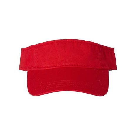 Valucap Bio-Washed Visor - Valucap VC500 Valucap Red Adjustable