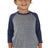 Royal Apparel 20660 Toddler Triblend Raglan Baseball Shirt - Tri Vntg Gry / Tri Dnm Nvy