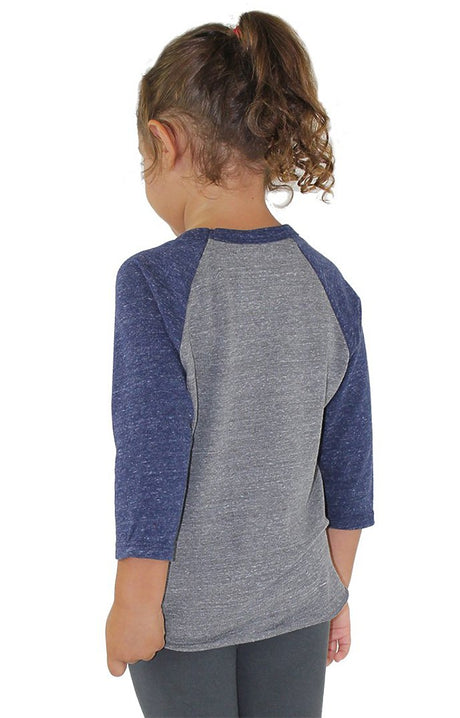 Royal Apparel 20660 Toddler Triblend Raglan Baseball Shirt - Tri Vntg Gry / Tri Dnm Nvy