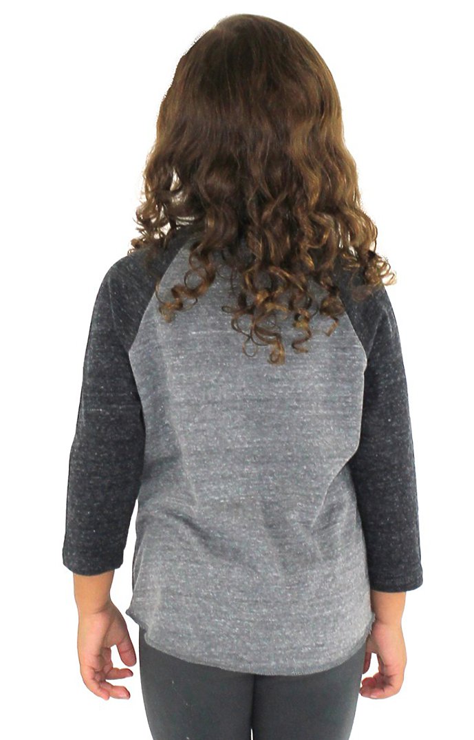 Royal Apparel 20660 Toddler Triblend Raglan Baseball Shirt - Tri Vintage Grey/Tri Onyx