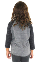 Royal Apparel 20660 Toddler Triblend Raglan Baseball Shirt - Tri Vintage Grey/Tri Onyx