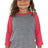 Royal Apparel 20660 Toddler Triblend Raglan Baseball Shirt - Tri Vintage Grey/Tri Red